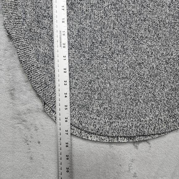Express Sweater Women M Black Gray Marl Knit Extreme Circle Hem Tunic Cross Back - Picture 8 of 9